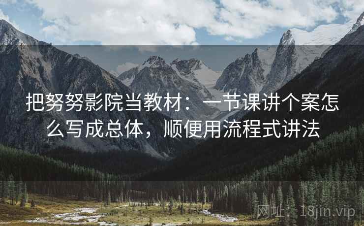 把努努影院当教材：一节课讲个案怎么写成总体，顺便用流程式讲法
